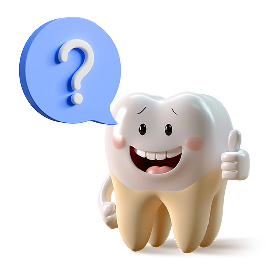 Funny tooth cartoon question illustration
